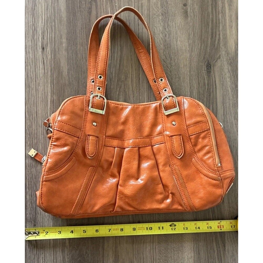 Vintage Maxx New York Orange Purse, Y2K, Zippers Leopard Print, Shoulder bag